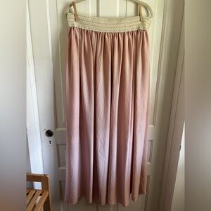 Tahari dusty pink silky maxi skirt large